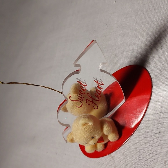 Vintage Avon Teddy Bear Heart Shape Ornament Sweet Heart Design - Picture 6 of 8